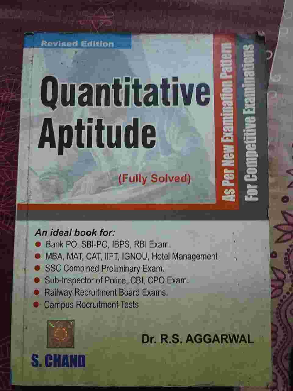 QUANTATIVE APTITUDE BY RS AGARWAL